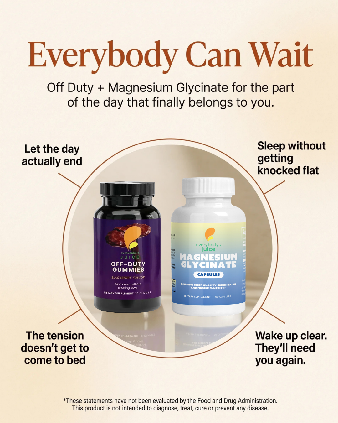 Everybody Can Wait Sleep Bundle: Off-Duty Reishi Gummies + Magnesium Glycinate, No Melatonin