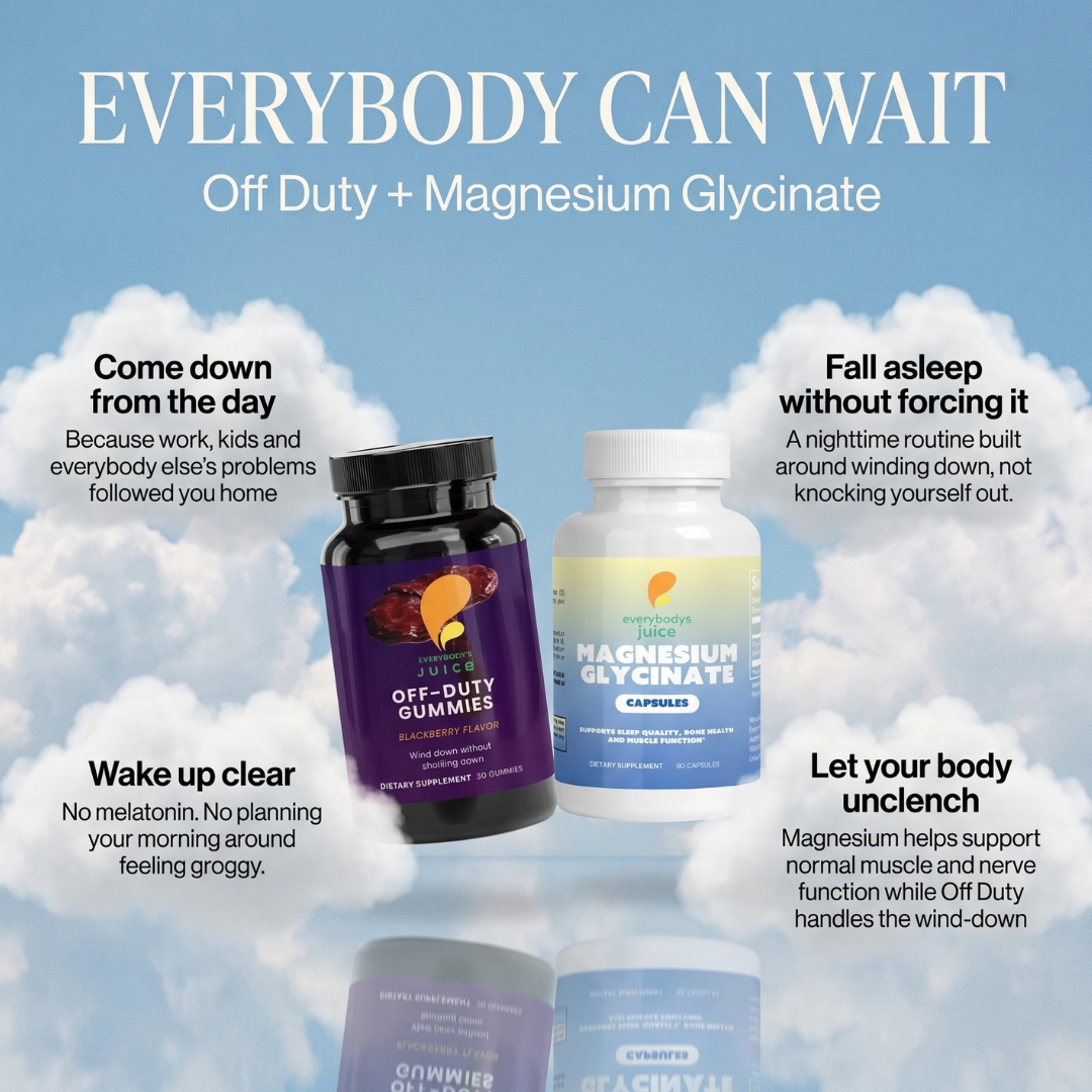 Everybody Can Wait Sleep Bundle: Off-Duty Reishi Gummies + Magnesium Glycinate, No Melatonin